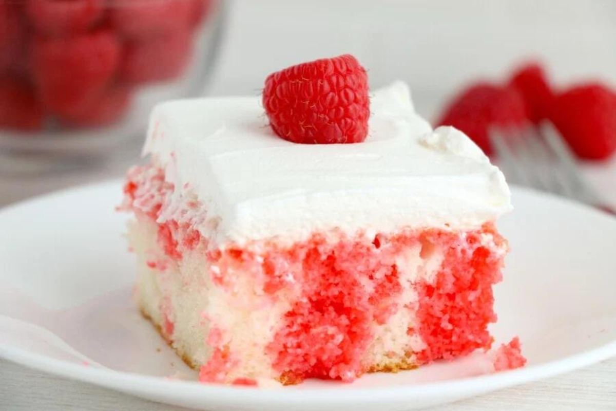 Raspberry Jello Poke Cake Recipe