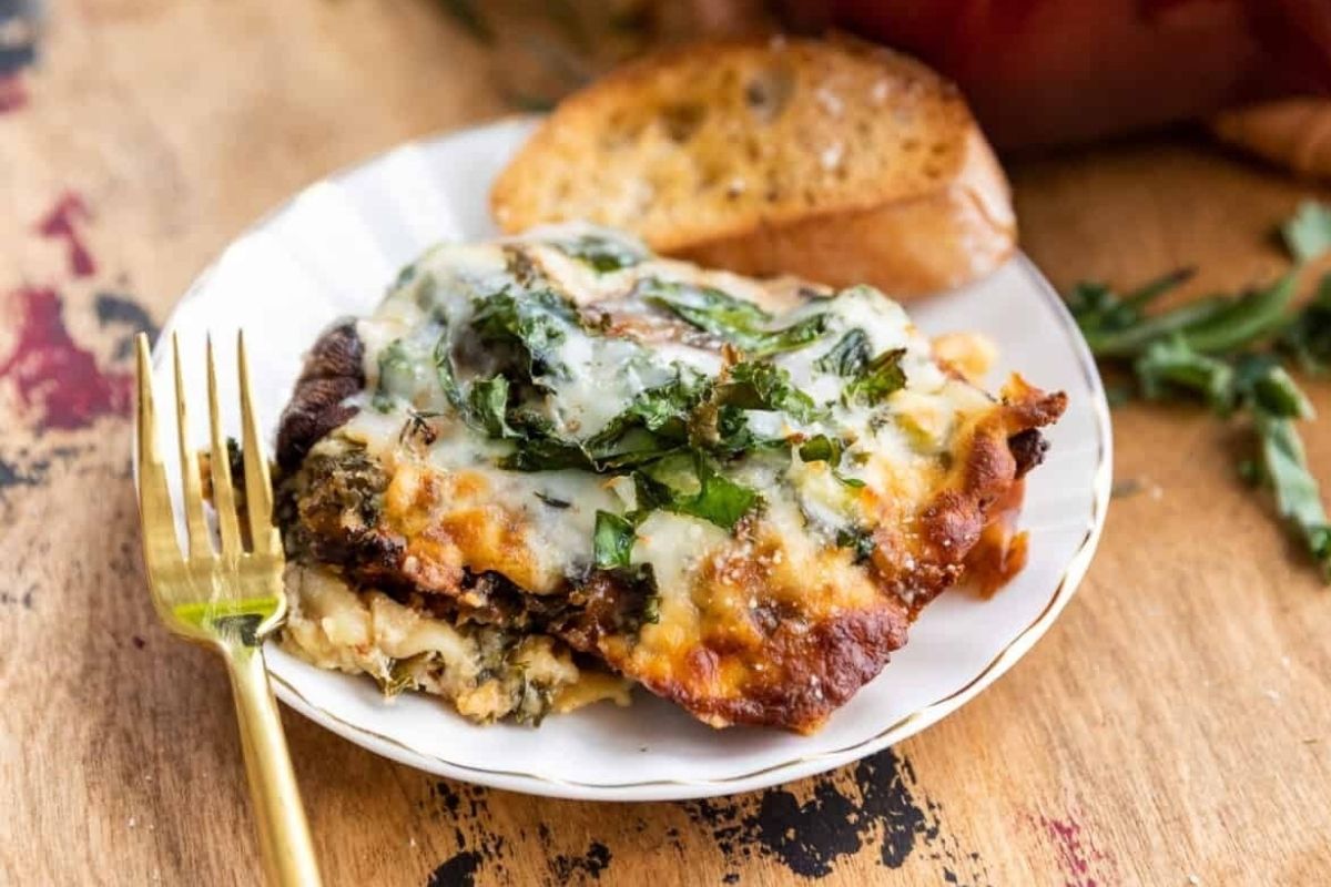 Roasted Garlic Sausage Kale And Mushroom Lasagna