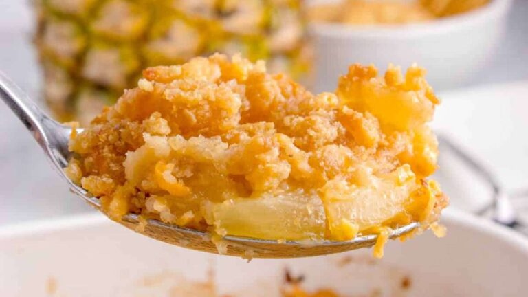 Southern Pineapple Casserole recipe by Simply Stacie.