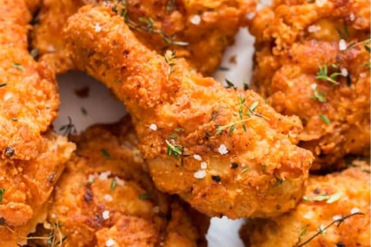 A pile of fried chicken.