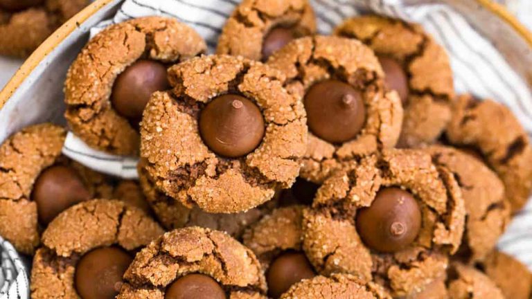 Chocolate Peanut Butter Blossoms Recipe.