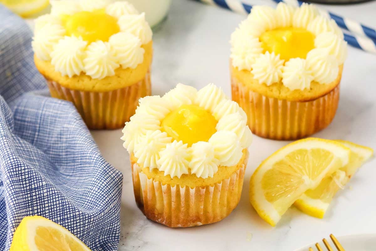 Lemon Stuffed Cupcakes.