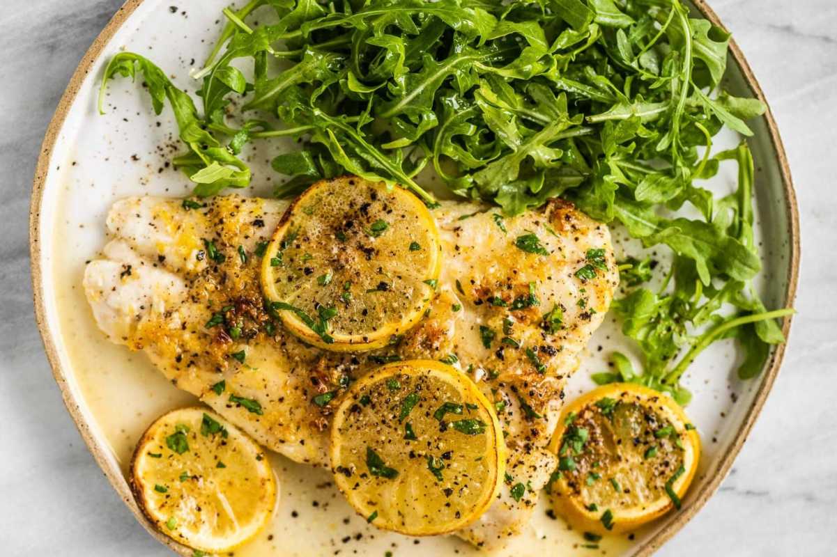 Baked Fish With Lemon Garlic Butter.