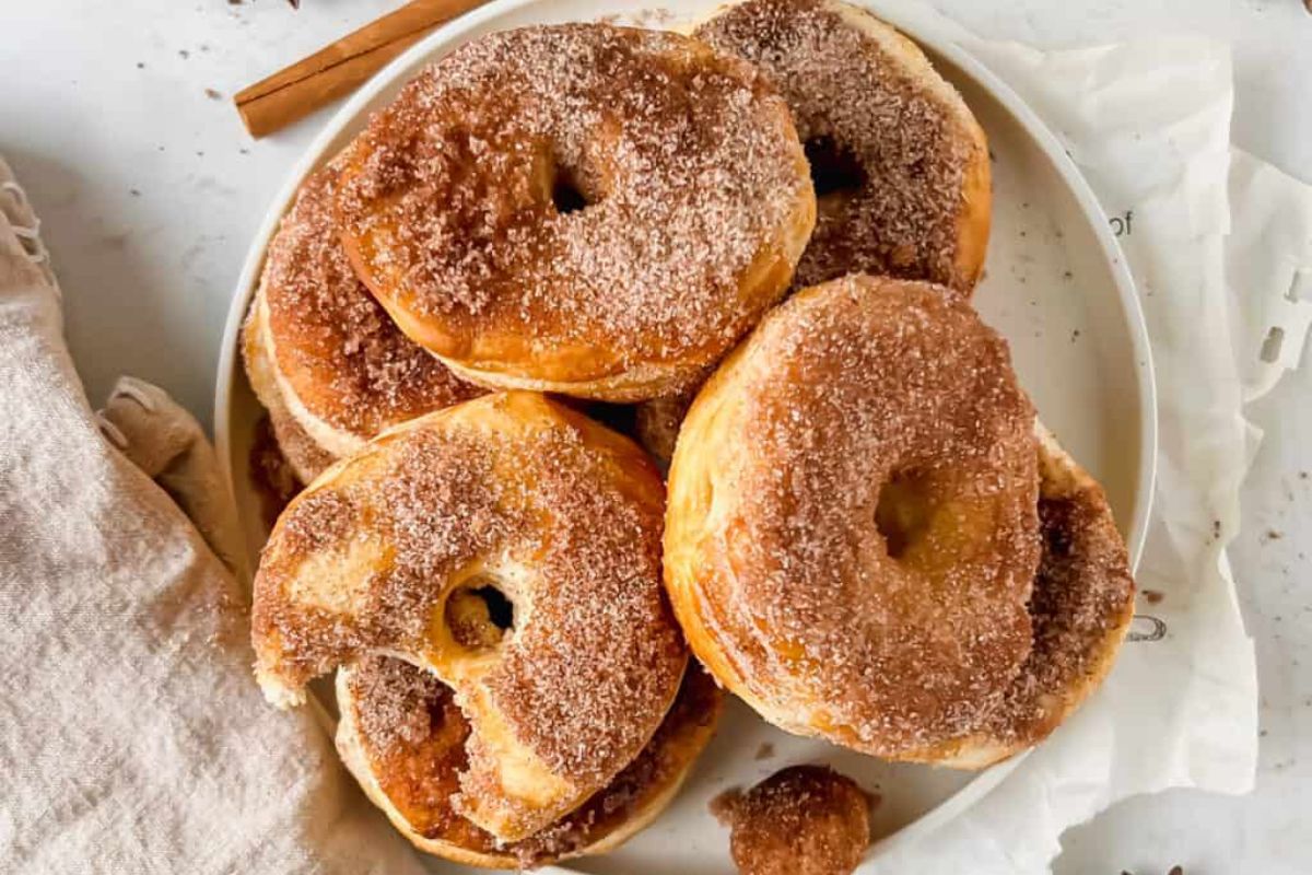 Cinnamon Sugar Air Fryer Donuts from Biscuits