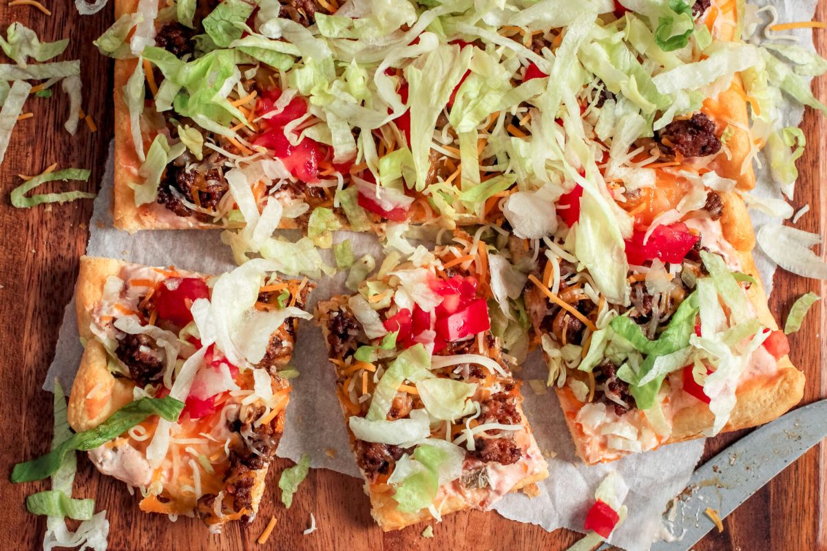 Crescent Roll Taco Pizza