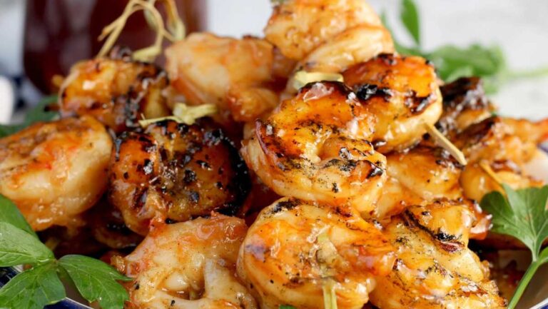 Easy Barbecue Grilled Shrimp {5 Ingredients}.