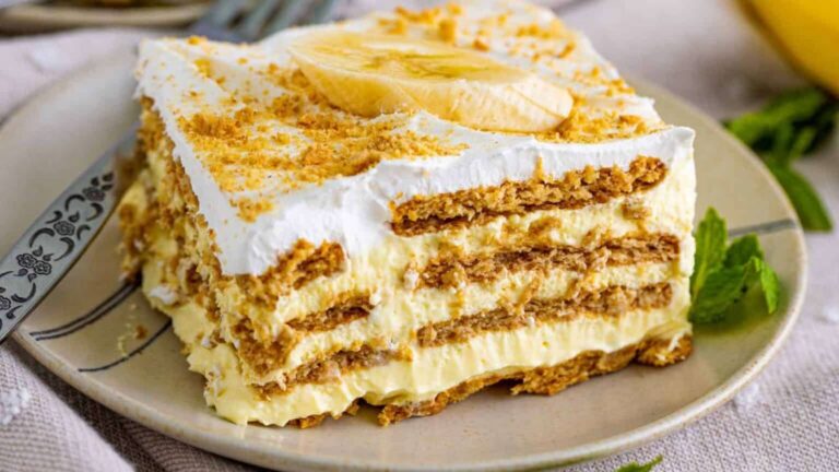 Banana Icebox Cake recipe by Noshing With The Nolands.