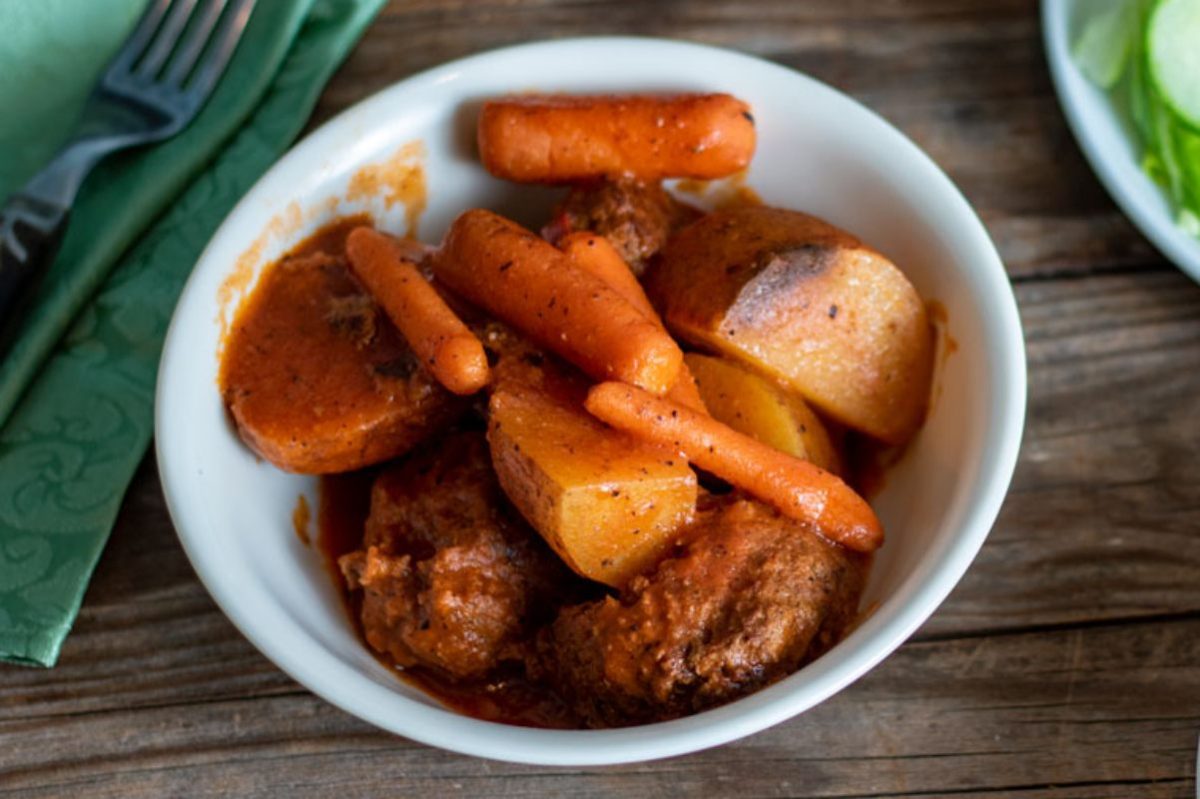 Oven Braised Meatball Stew