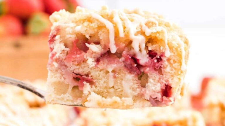 Strawberry Rhubarb Cake recipe by Princess Pinky Girl.