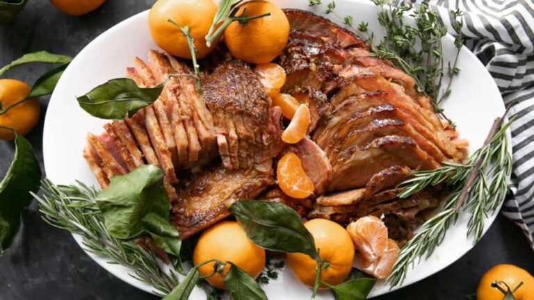 Slow Cooker Ham With Marmalade Glaze recipe by The Forked Spoon.
