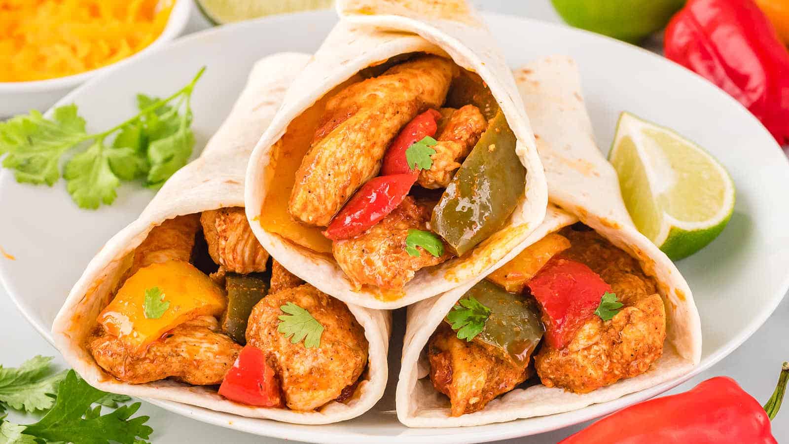 Crockpot Chicken Fajitas recipe by Cheerful Cook.