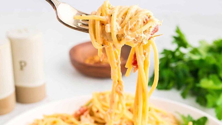 Crock Pot Chicken Spaghetti recipe by Cheerful Cook.