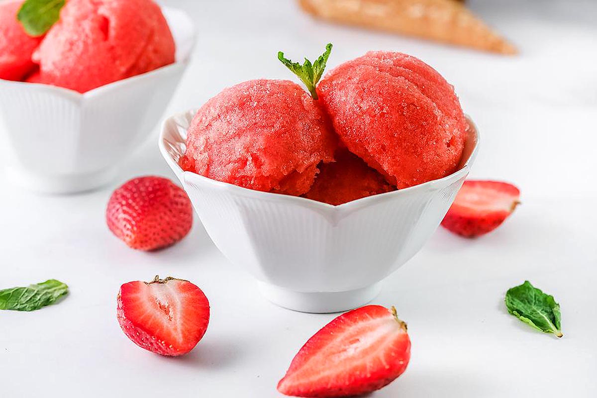 Strawberry Sorbet with Just 4 Ingredients. 