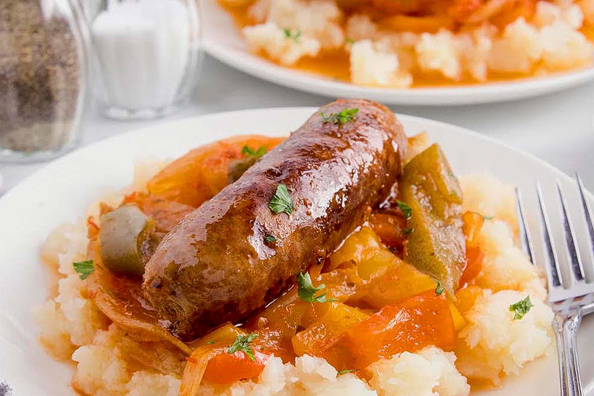 Slow Cooker Sausage and Peppers.