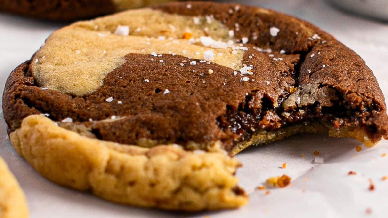 35 Desserts Perfect For Warm Day Fall Picnics 29 Chocolate Marble Cookies recipe by Baked Abundance.