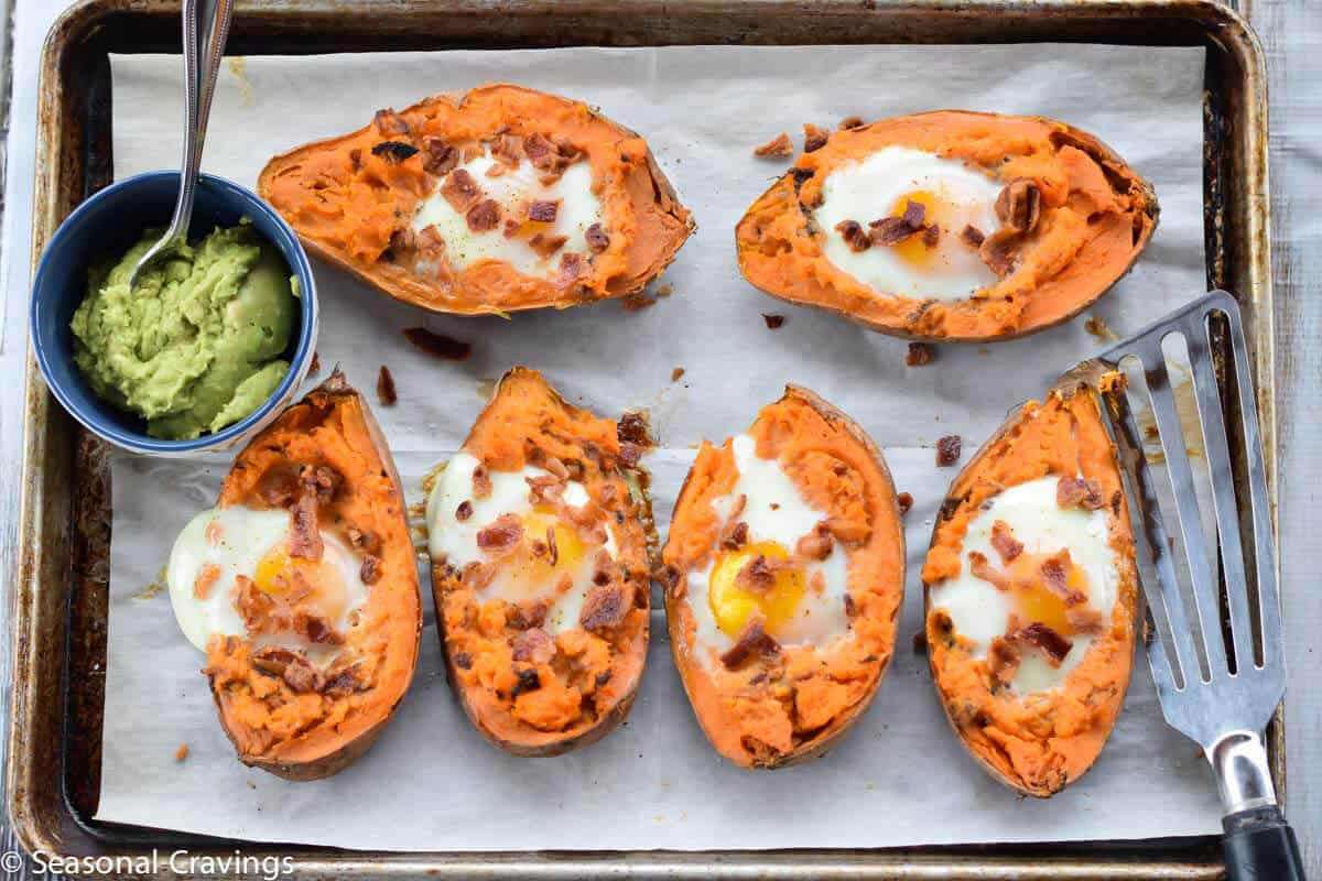 Egg Recipes For Breakfast Lunch And dinner 28 Baked Sweet Potatoes with Egg.