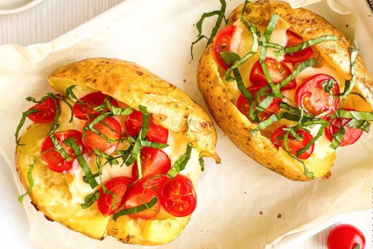 Caprese Twice Baked Potatoes. 