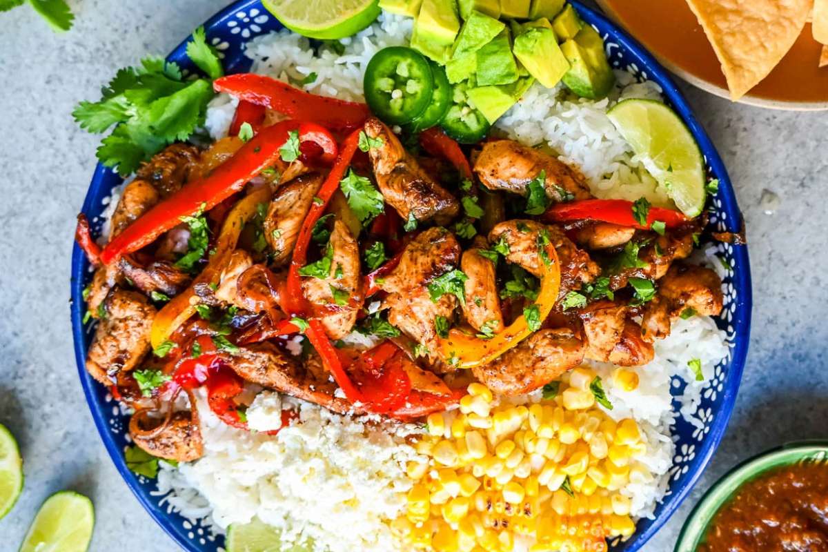 50 Spring Dinners You'll Make 100 Times 23 Chicken Fajita Bowl.