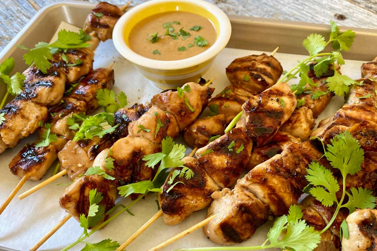 50 Spring Dinners You'll Make 100 Times 35 Teriyaki Chicken Skewers And Peanut Sauce.