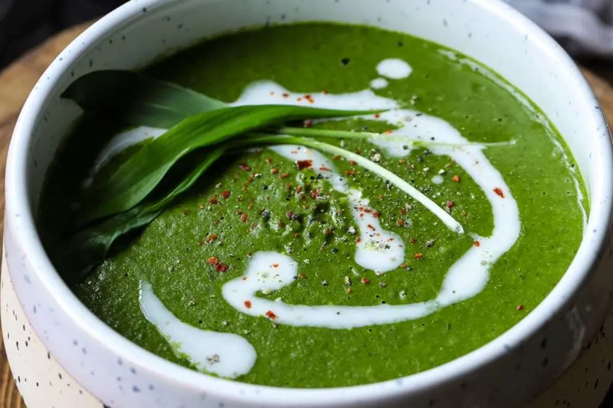 Creamy Vegan Wild Garlic Soup. 