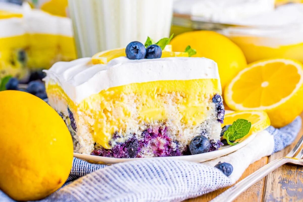 49 Blissfully Tasty Blueberry Recipes 8 Easy Blueberry Lemon Poke Cake