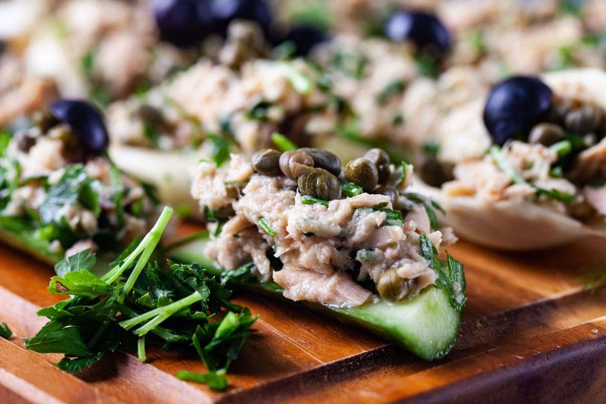 Old Fashioned Ladies Lunch 17 Fennel-Cucumber Bites With Creamy Tuna.