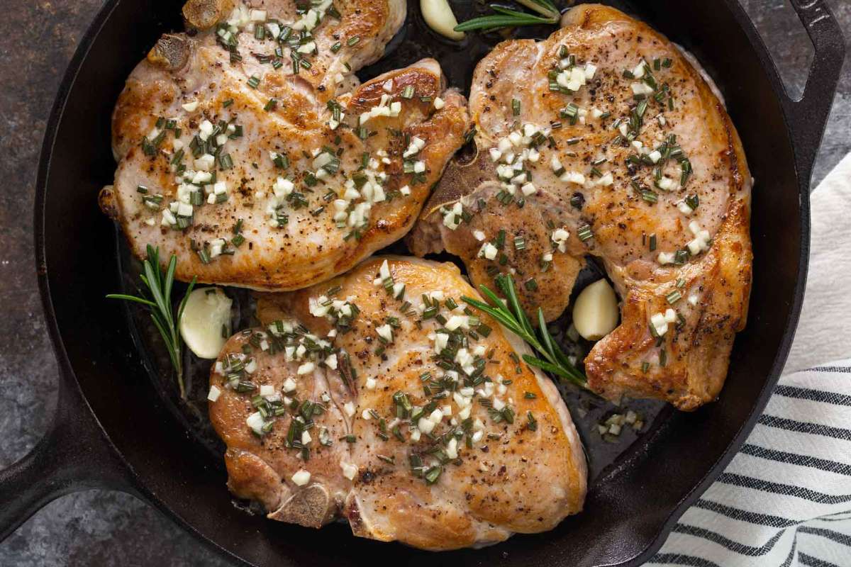 50 Spring Dinners You'll Make 100 Times 10 Garlic Rosemary Pork Chops.