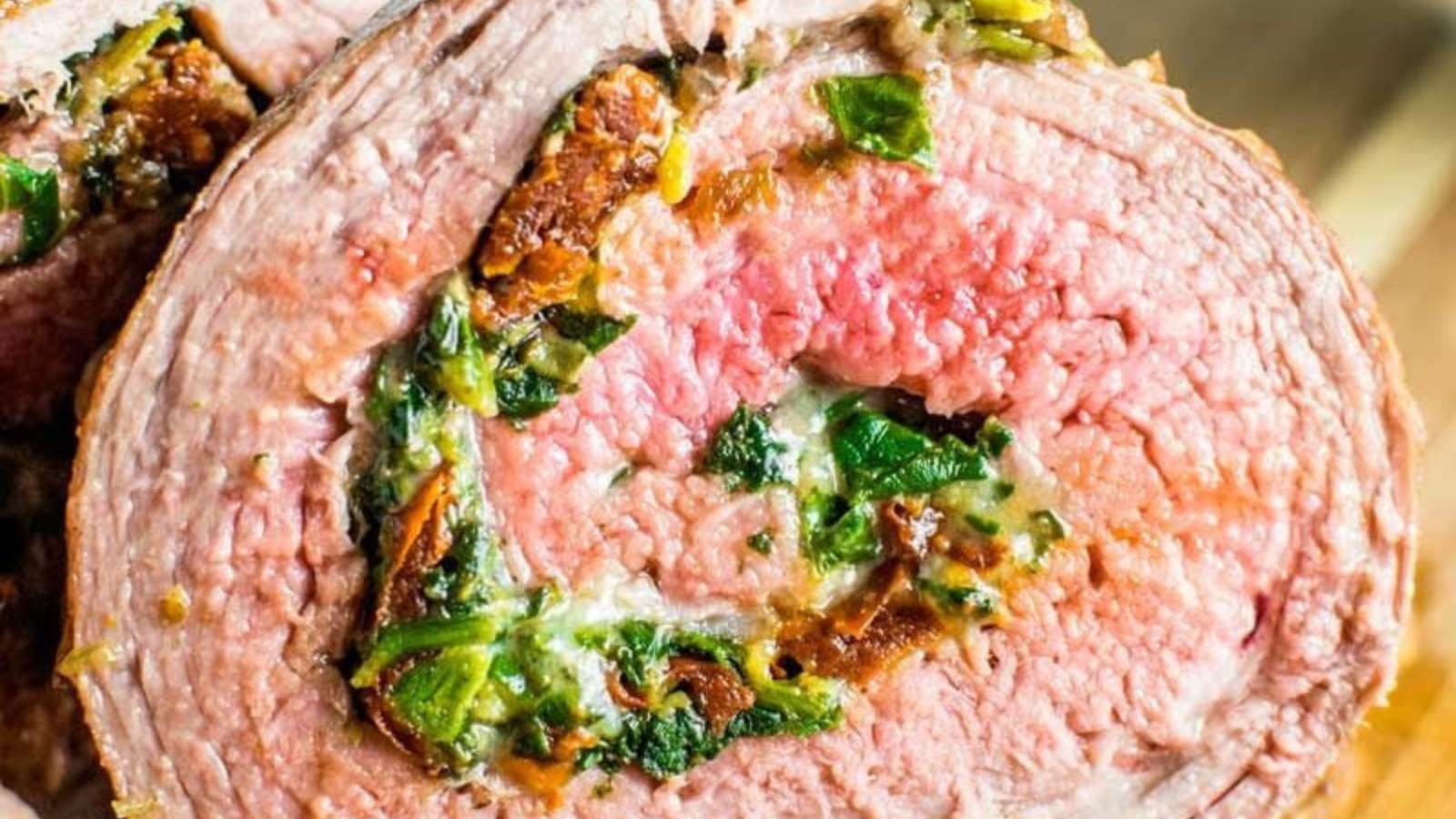 39 Easy Sunday Dinner Ideas You Can’t Go Wrong With 32 Baked Stuffed Flank Steak recipe by Homemade Hooplah.