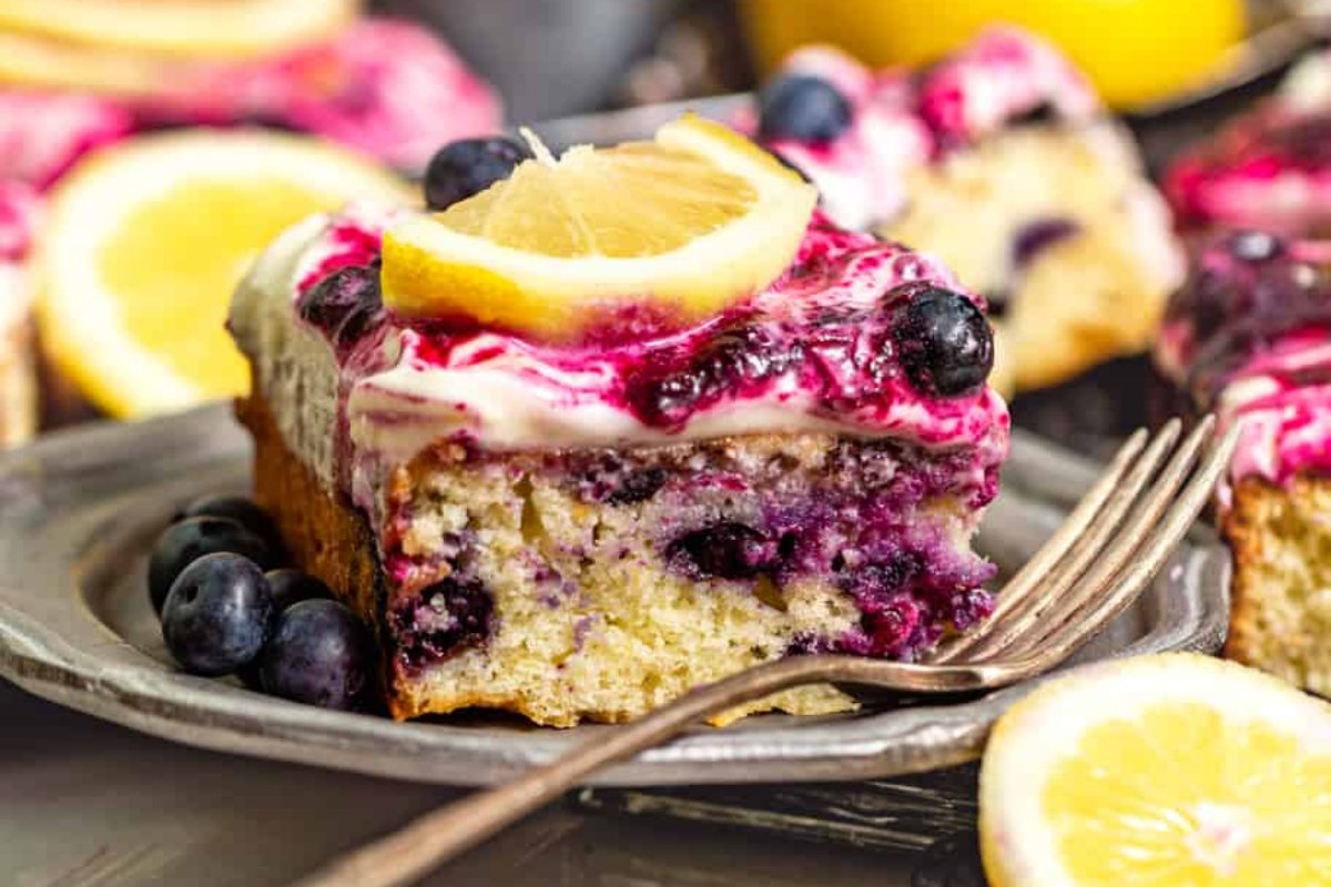 49 Blissfully Tasty Blueberry Recipes 27 Lemon Blueberry Sheet Cake