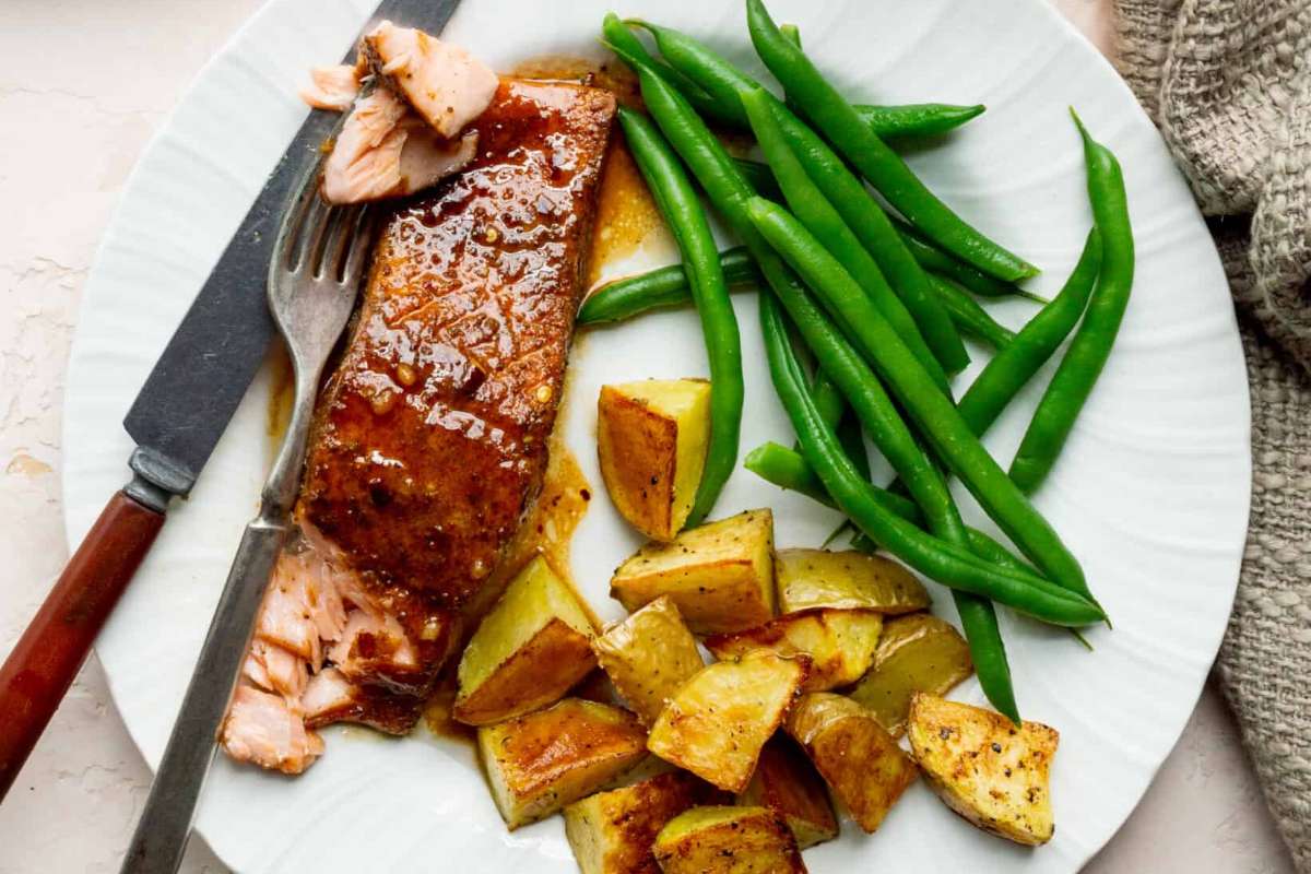 Old Bay And Honey Butter Roasted Salmon Fillets