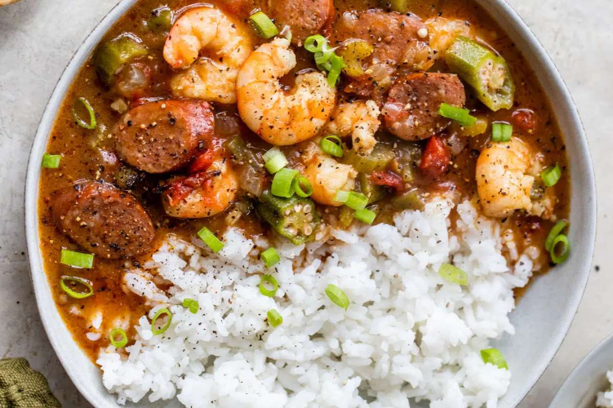 Shrimp And Sausage Gumbo.