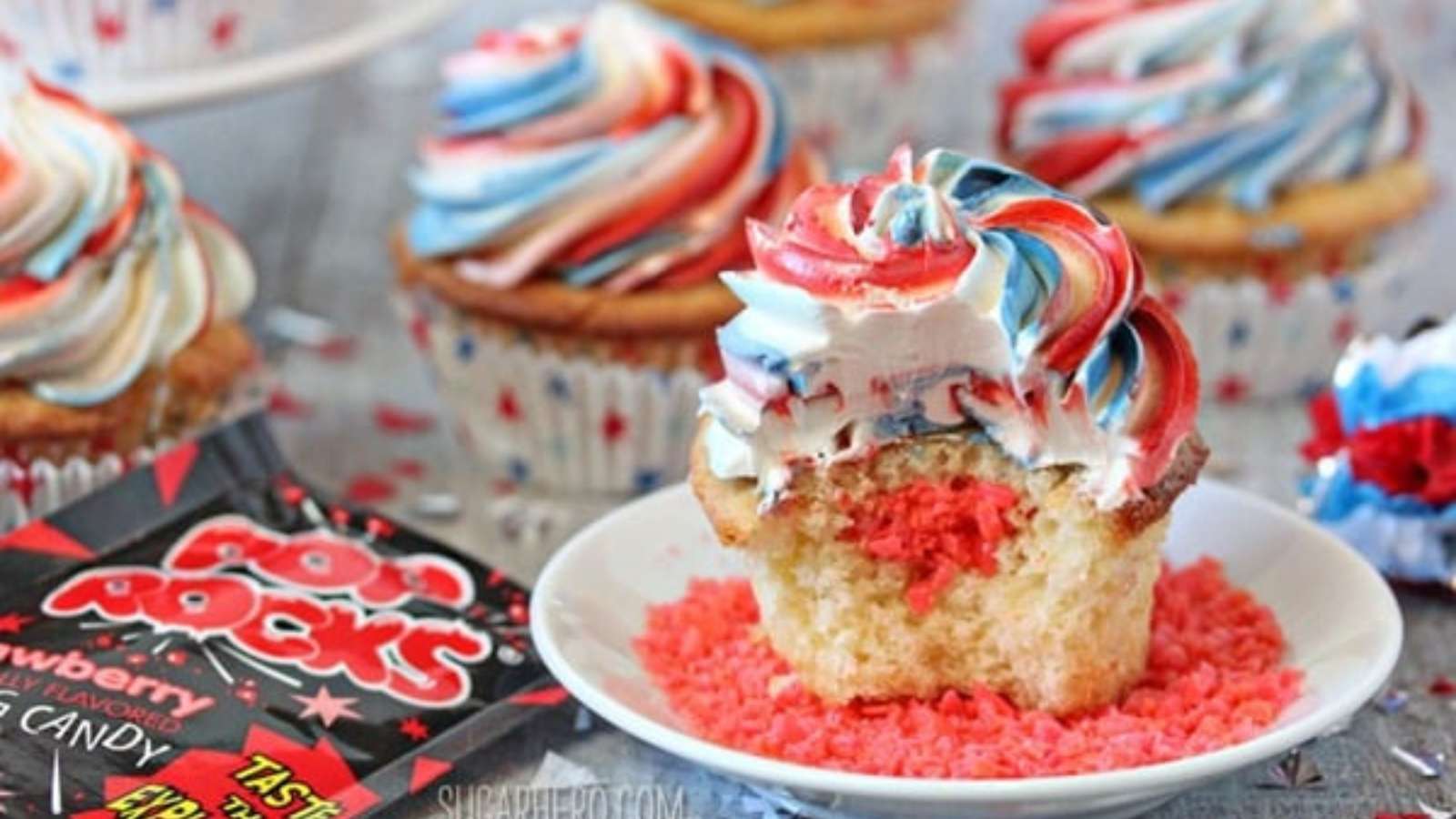 Exploding Cupcakes recipe by SugarHero.