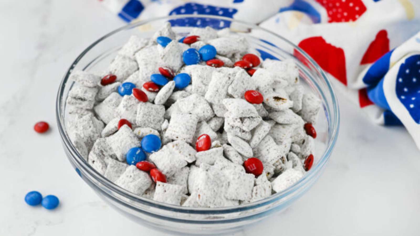 Patriotic Puppy Chow recipe by The Cookin Chicks.