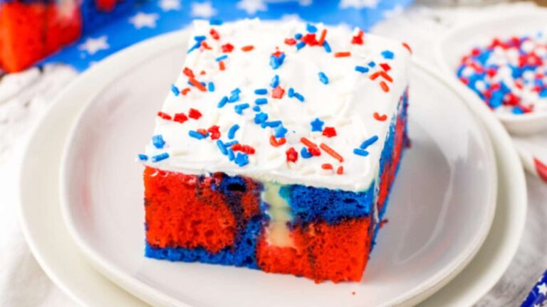 Red White And Blue Cake recipe by The Cookin Chicks.
