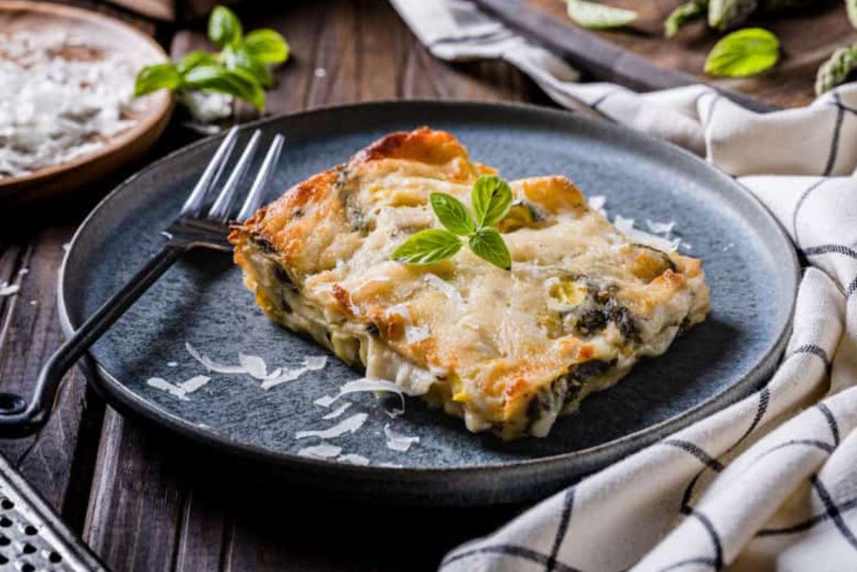 Vegetable Lasagna With White Sauce. 