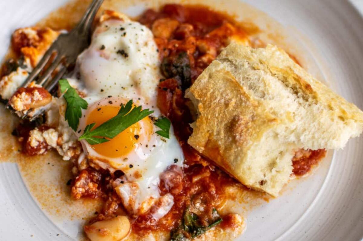 Egg Recipes For Breakfast Lunch And dinner 11 smoky baked eggs with ricotta and beans