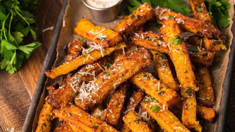 Air Fryer Parmesan Truffle Polenta Fries.