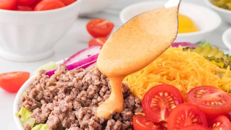 Big Mac Salad recipe by Cheerful Cook.