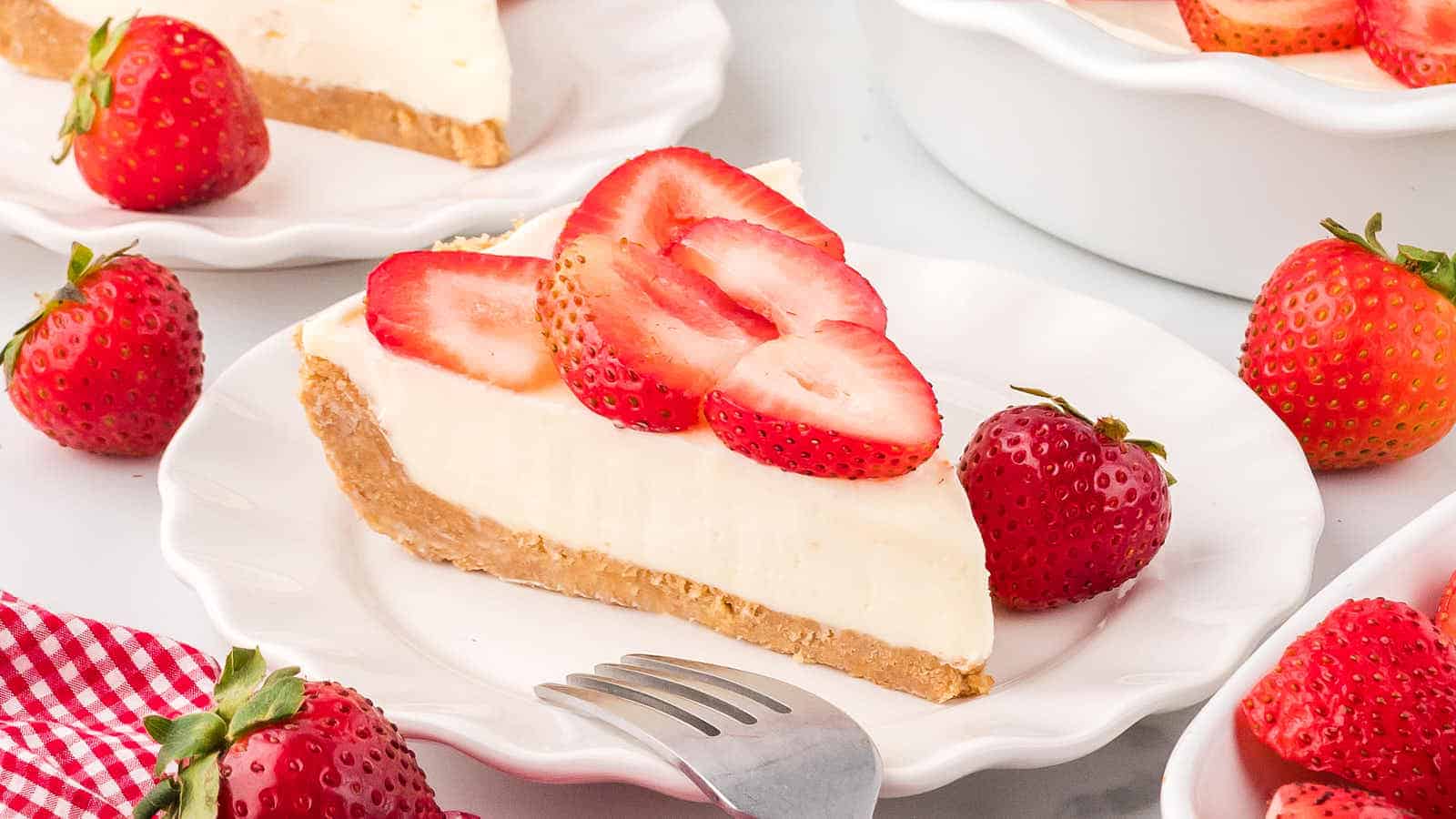 No-Bake Strawberry Pie recipe by Cheerful Cook.