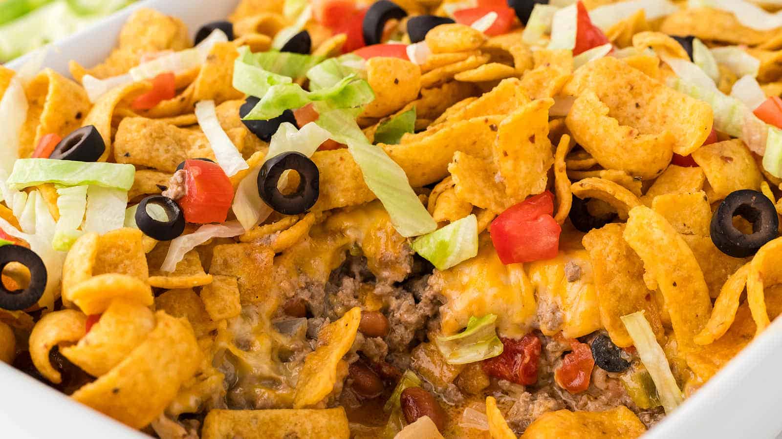 Walking Taco Casserole recipe by Cheerful Cook.
