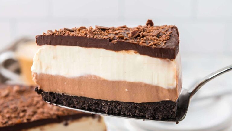 Layered Chocolate Cheesecake recipe by Tessie's Table.