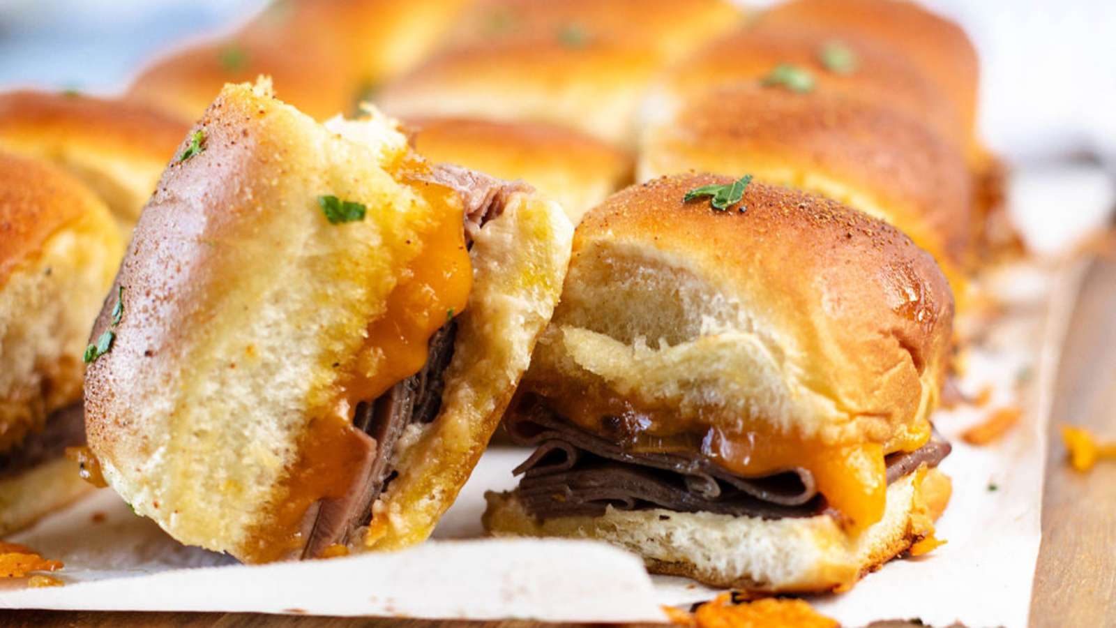 29 Amazing Sliders To Kick-Off Football Sundays 22 French Onion Beef Sliders recipe by The Cookin Chicks.