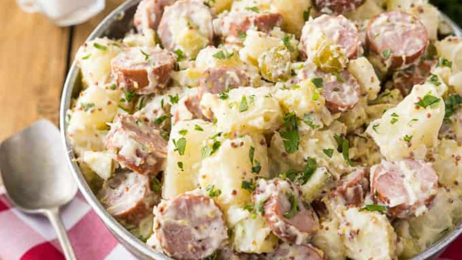 German Sausage & Potato Salad recipe by Simply Stacie.