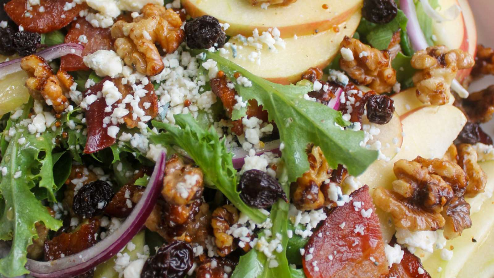Blue Cheese Apple Walnut Salad recipe by Sungrown Kitchen.