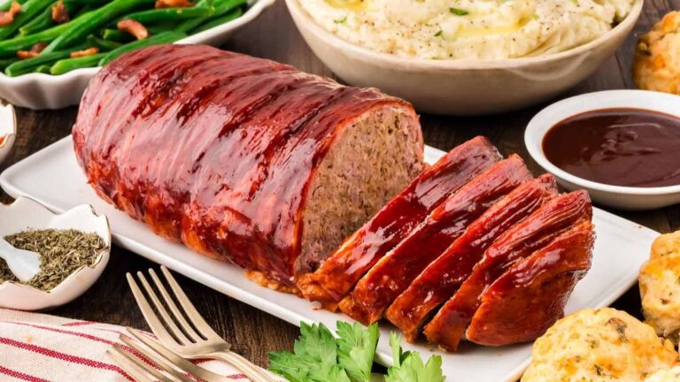 Bacon-Wrapped Meatloaf recipe by Tessie's Table.