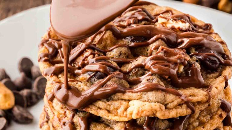 Snickers Cookies with Nutella recipe by Tessie's Table.
