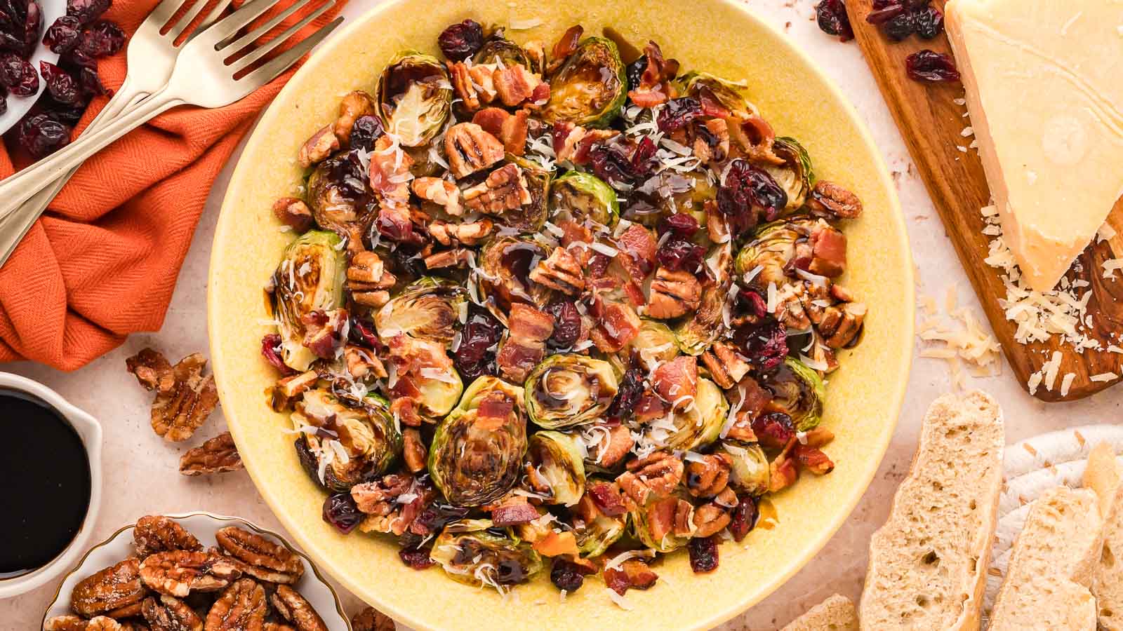 Warm Brussels Sprouts Salad recipe by Cheerful Cook.