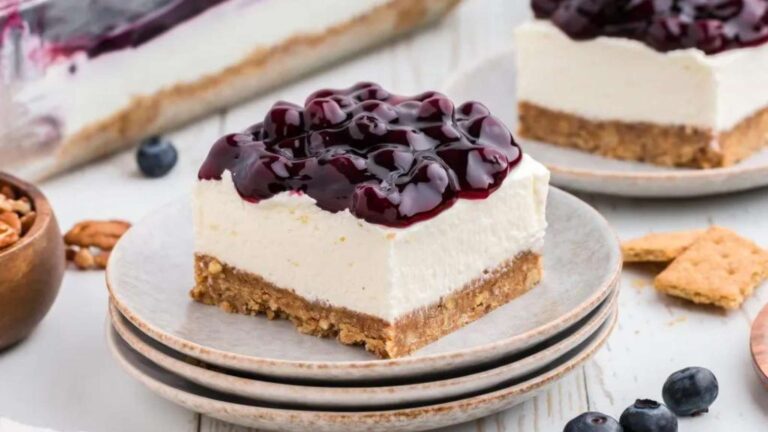 No-Bake Blueberry Cheesecake recipe by Year Round Pantry.