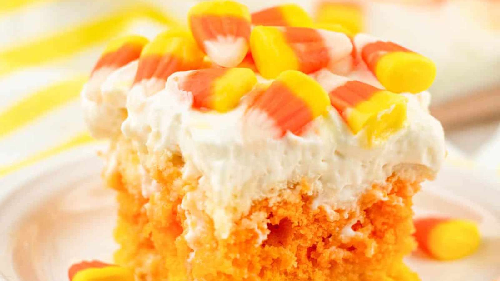 17 Candy Corn Desserts That Are Almost Too Cute to Eat 17 Candy Corn Cake recipe by Fantabulosity.