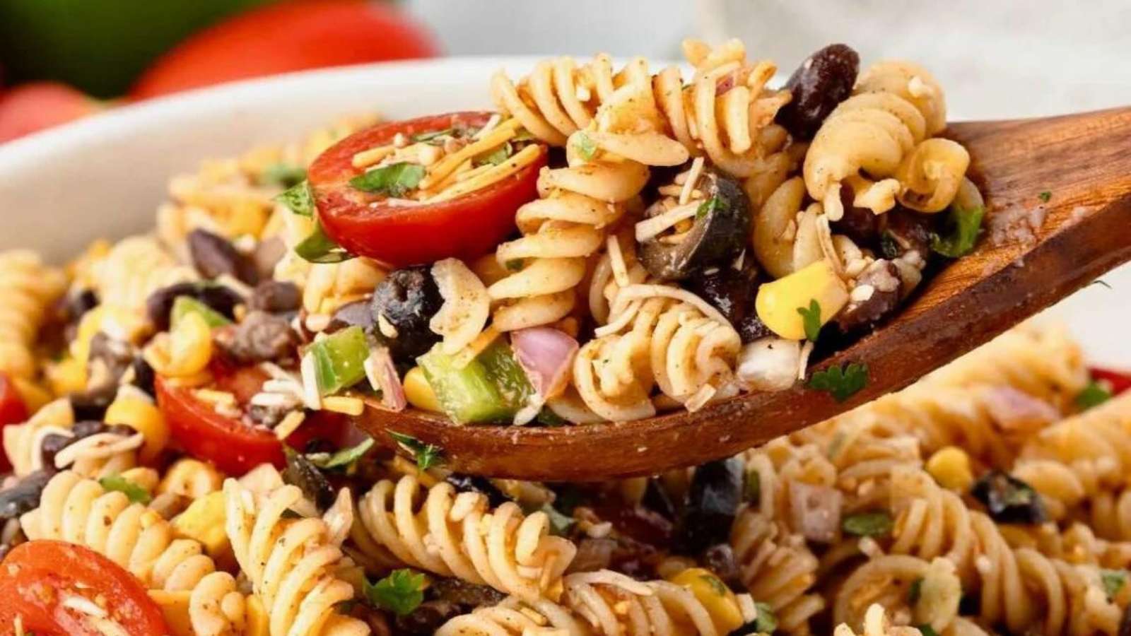 Taco Pasta Salad recipe by Quiche My Grits.